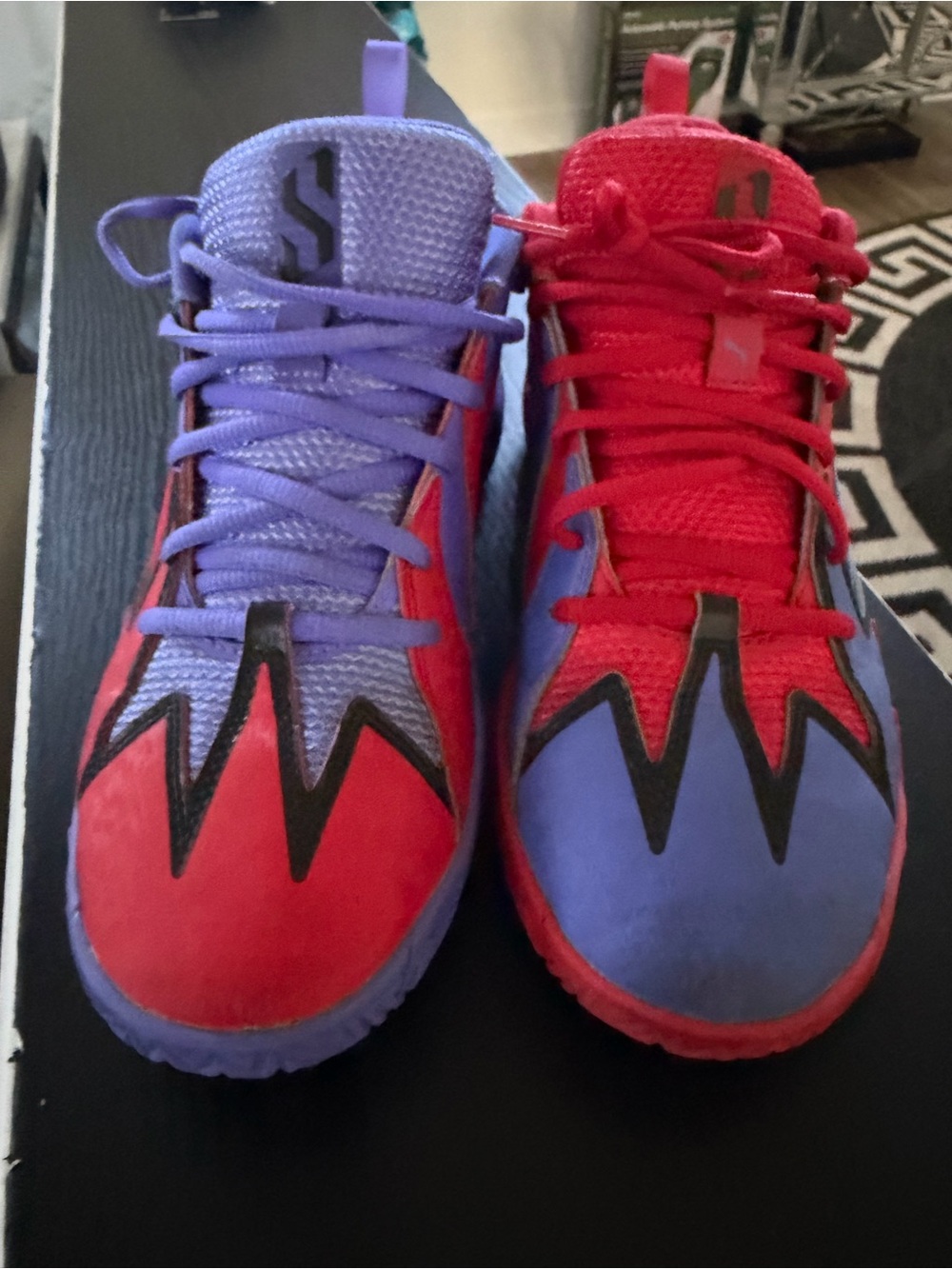 Puma Kids Red and Purple Colorblock Athletic Sneakers